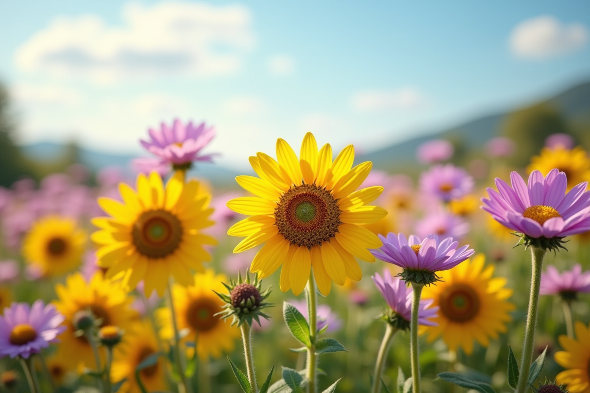 fleurs colorées