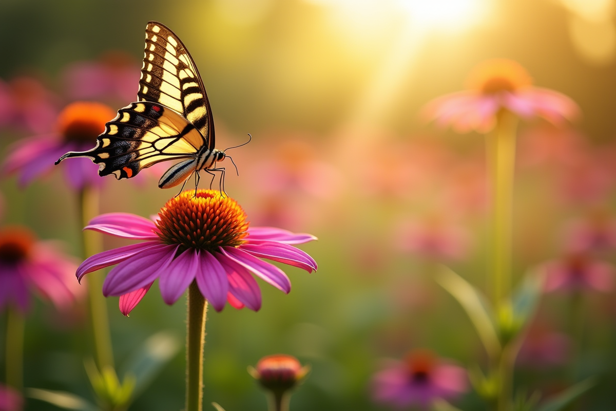 fleurs papillons